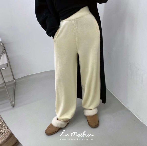 針織混毛料超舒服縮口褲